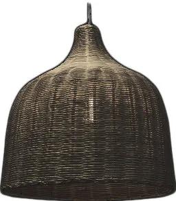 Rotan / Rieten Hanglamp, Handgemaakt, Zwart, â30 cm