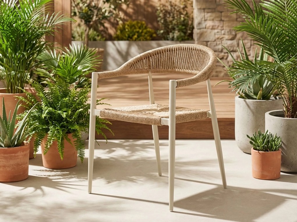 Tuinset 4 personen 180 cm Aluminium/rope Taupe Lifestyle Garden Furniture Granada/Vienna