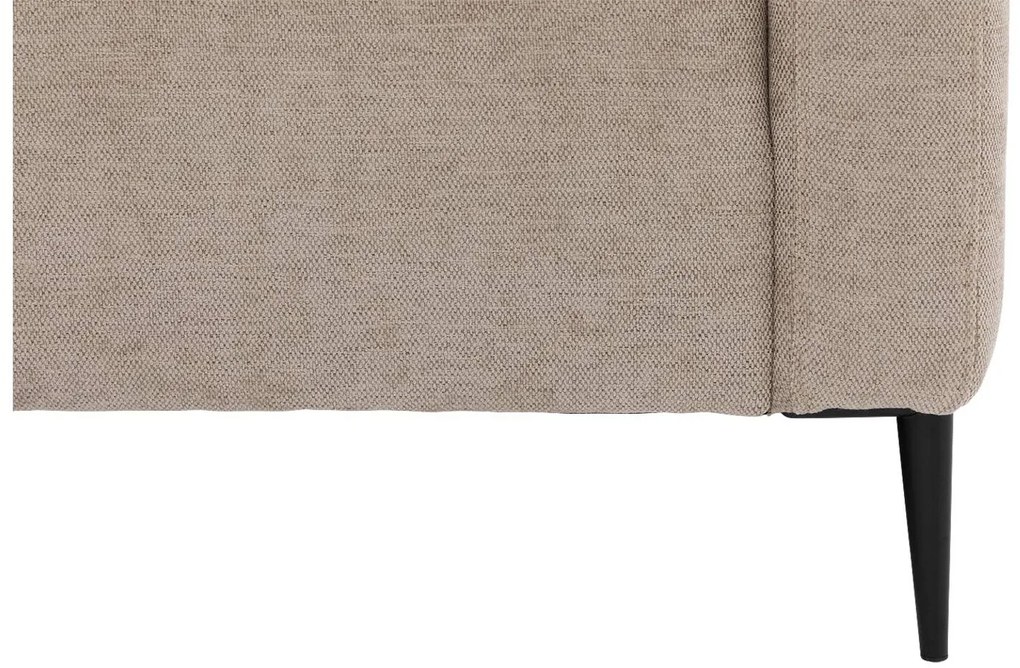 Goossens Zitmeubel Key West bruin, stof, 2-zits, modern design met ligelement links