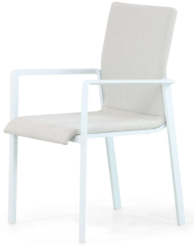 Tuinstoel stapelbaar Aluminium/textileen Wit Lifestyle Garden Furniture Rome