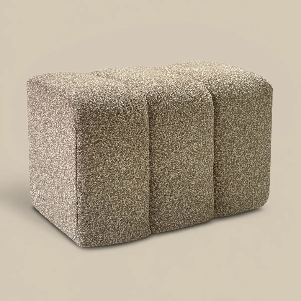 Halbankje Zachte Stof Taupe 72 Cm