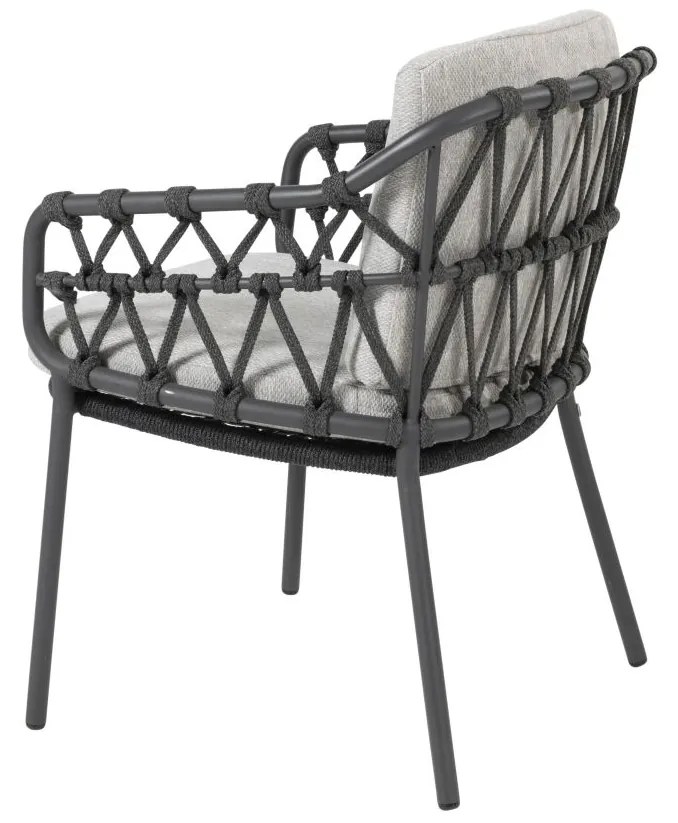 4 Seasons Outdoor Calpi tuinset antraciet met Embrace tafel Ø 160 cm  Tuinset    zwart weerbestendig