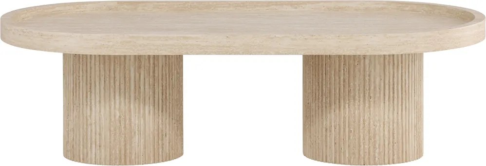 Salontafel Met Travertin-look - 60 X 120cm.