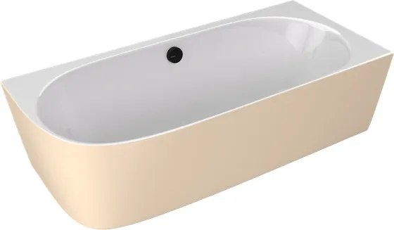 Polysan Sussi halfvrijstaand bad rechts mineraalmarmer 160x70cm beige mat