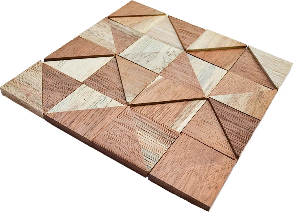 Houten Mozaïekpaneel | Merbau Hout | 30×30 cm | Hout | Tegel