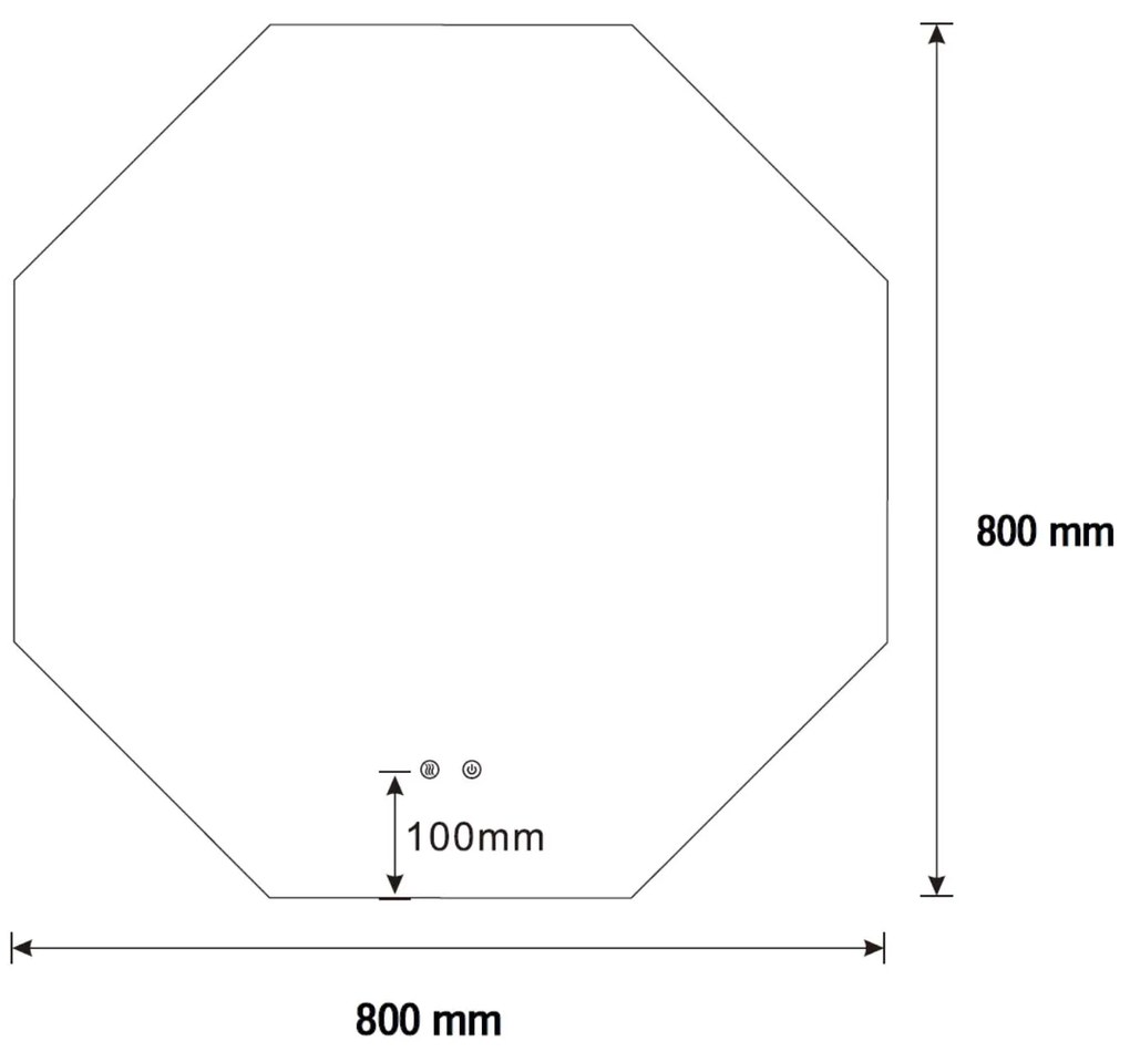 Best Design Honey achthoekige LED spiegel met spiegelverwarming 80x80cm