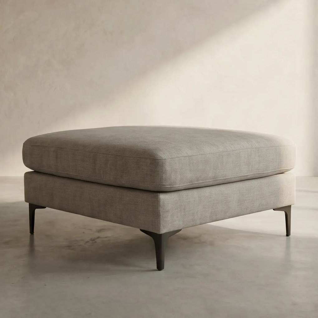 Rechthoekige Hocker Beige Stof