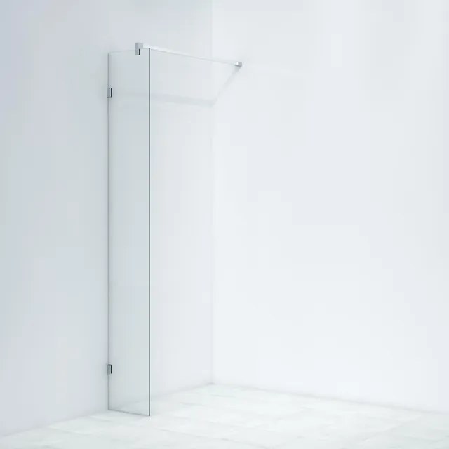 Marenza Bellini Inloopdouche - 30x200cm - scharnierbevestiging - 8mm veiligheidsglas - anti kalk - chroom WALKINFIXCONNECT-30