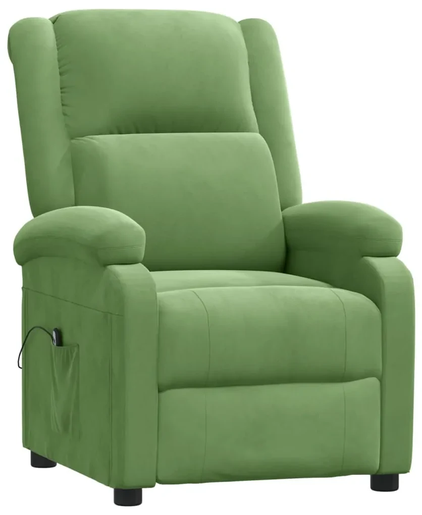 vidaXL Fauteuil verstelbaar elektrisch fluweel lichtgroen