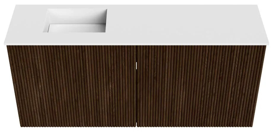 Mondiaz Joya 90cm toiletmeubel walnut met wastafel faye links 1 kraangat talc