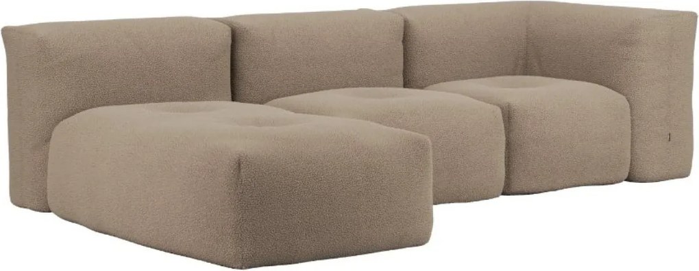 Soft Zitzak Indoor 3 Seater + Lounger - Teddy Brown