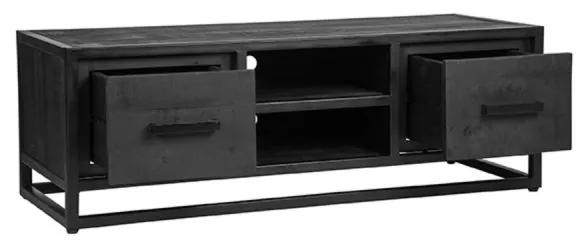 LABEL51 Tv-meubel Chili Zwart Mangohout 120x45x40 cm - Mangohout/Metaal - Label51
