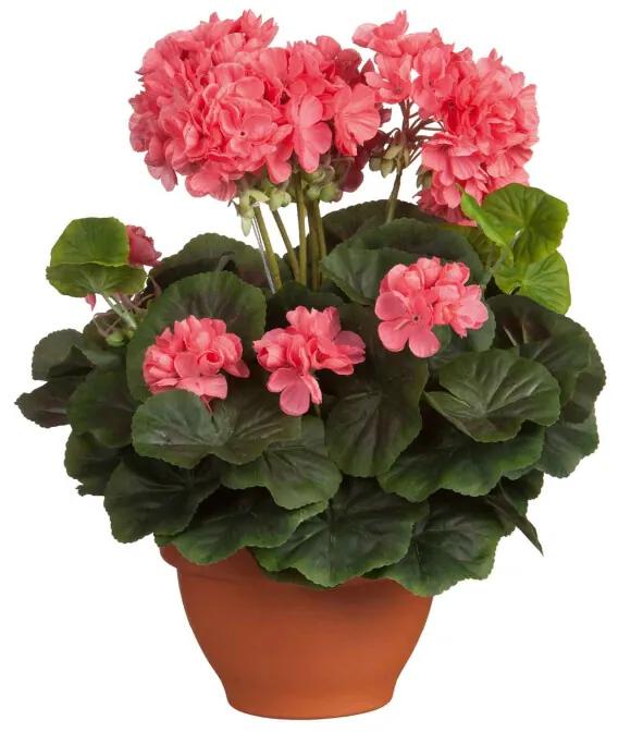 Kunstplanten - Begonia Zalm in Pot Campana Terra 38 x 30 cm