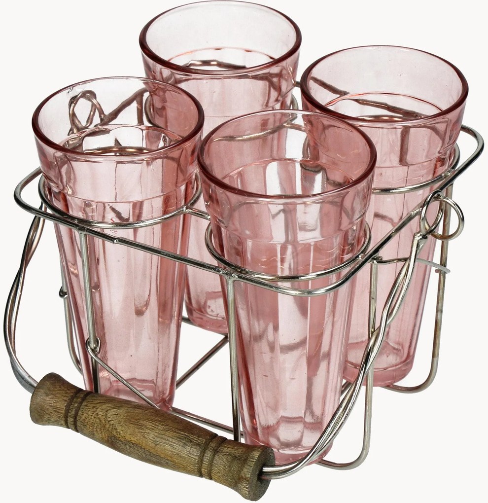Highballglazen & drager Peach, 5-delig