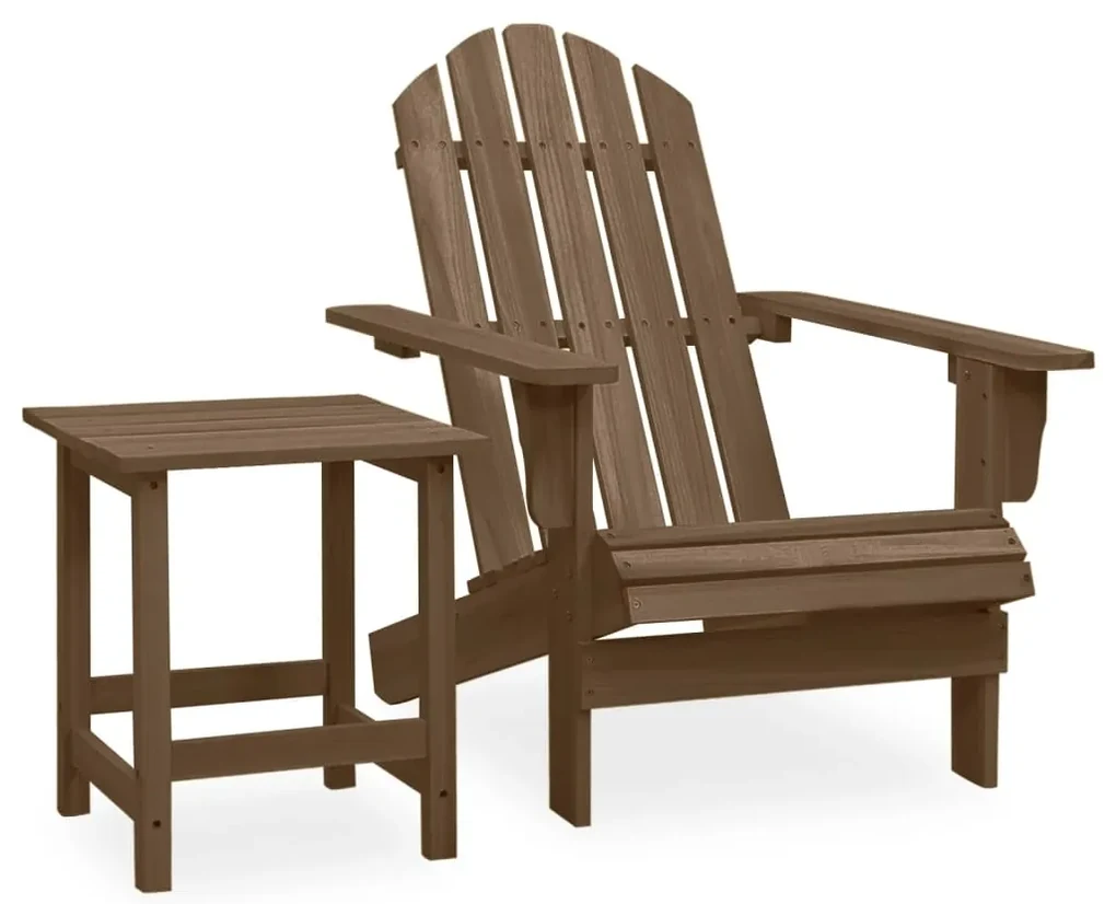 vidaXL Tuinstoel Adirondack met tafel massief vurenhout bruin