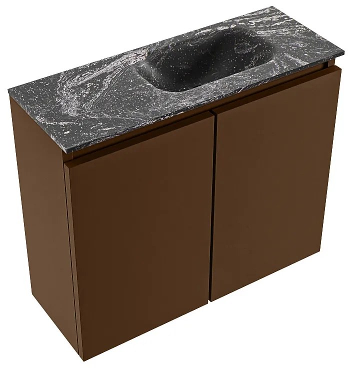 Mondiaz Ture DLux toiletmeubel 60cm rust met wastafel lava rechts zonder kraangat