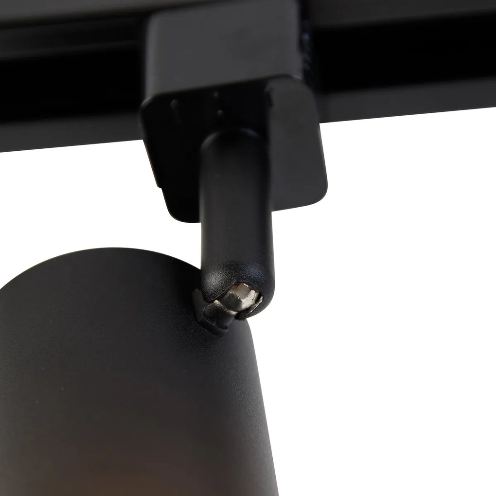 Modern railsysteem met 6 Spot / Opbouwspot / Plafondspots zwart 1-fase 194cm - Iconic Jeana Modern GU10 rond Binnenverlichting Lamp