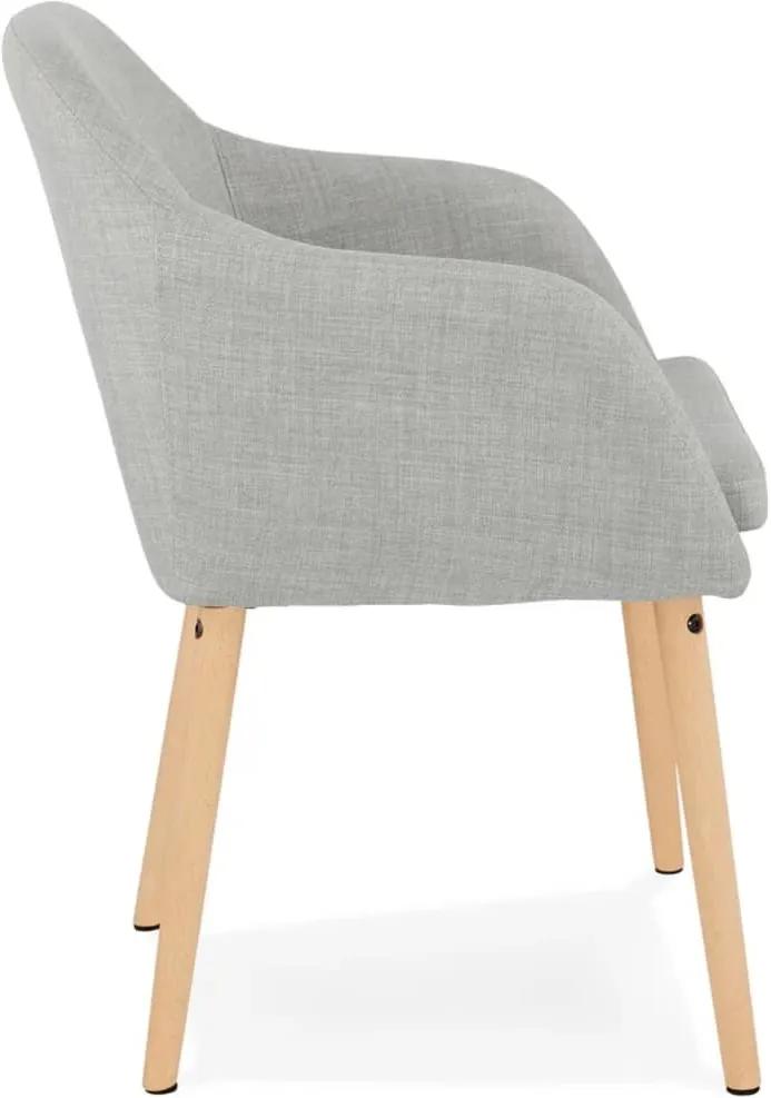 Scandinavische stoel met armleuningen 'FLORIDA' van grijze stof