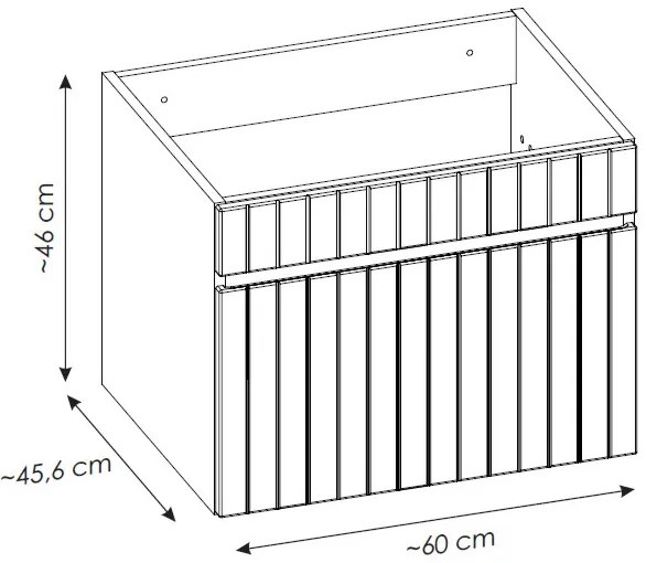 Comad Iconic FSC onderkast met ribbelfront 60cm wit