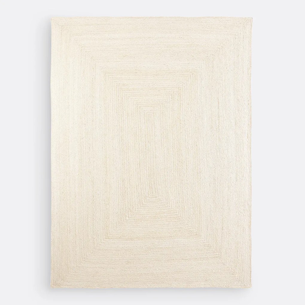 Rechthoekig vloerkleed in bleached jute XL, Aftas