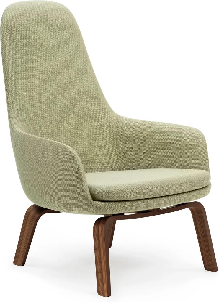 Normann Copenhagen Era Lounge Chair High loungestoel met walnoten onderstel Breeze Fusion mint