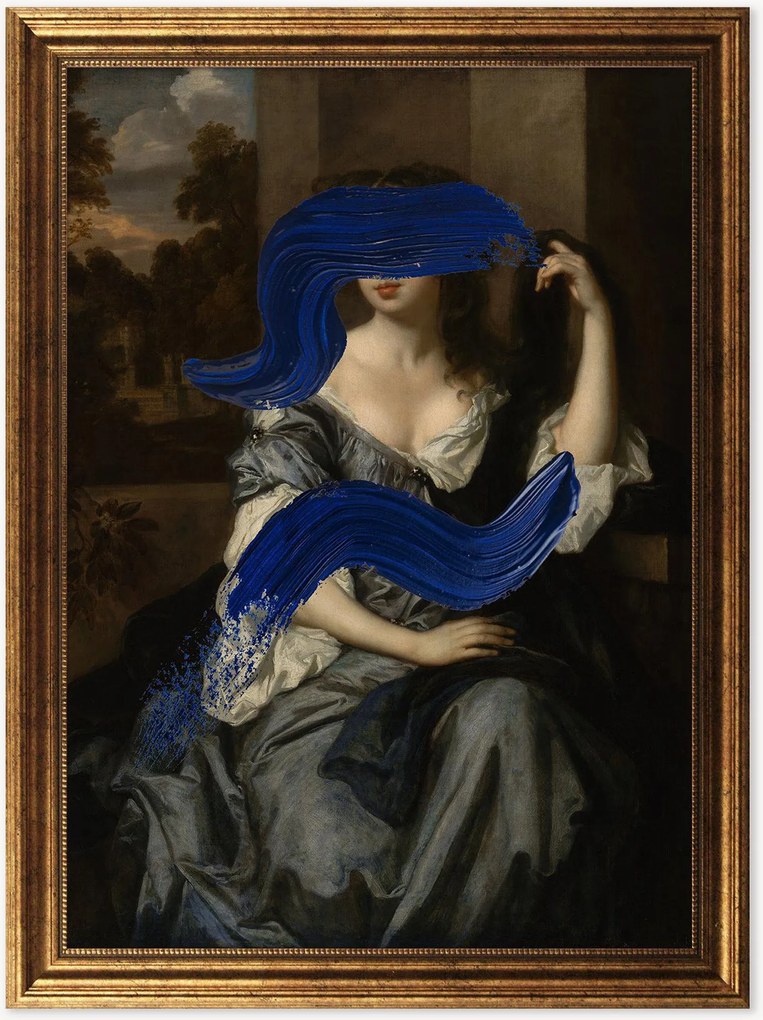 Ingelijste digitale print Lady In Paint III