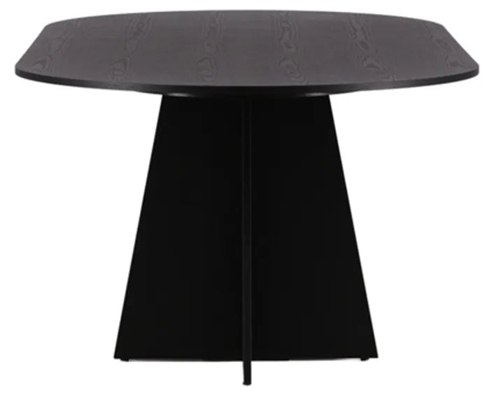 Ovale Eettafel Met Kruisvoet Zwart - 230 X 115cm.