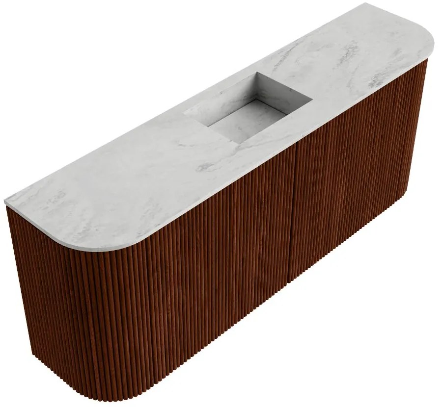 Mondiaz Joya DLux 105cm toiletmeubel ronding links/rechts ruby met wastafel faye midden 1 kraangat opalo