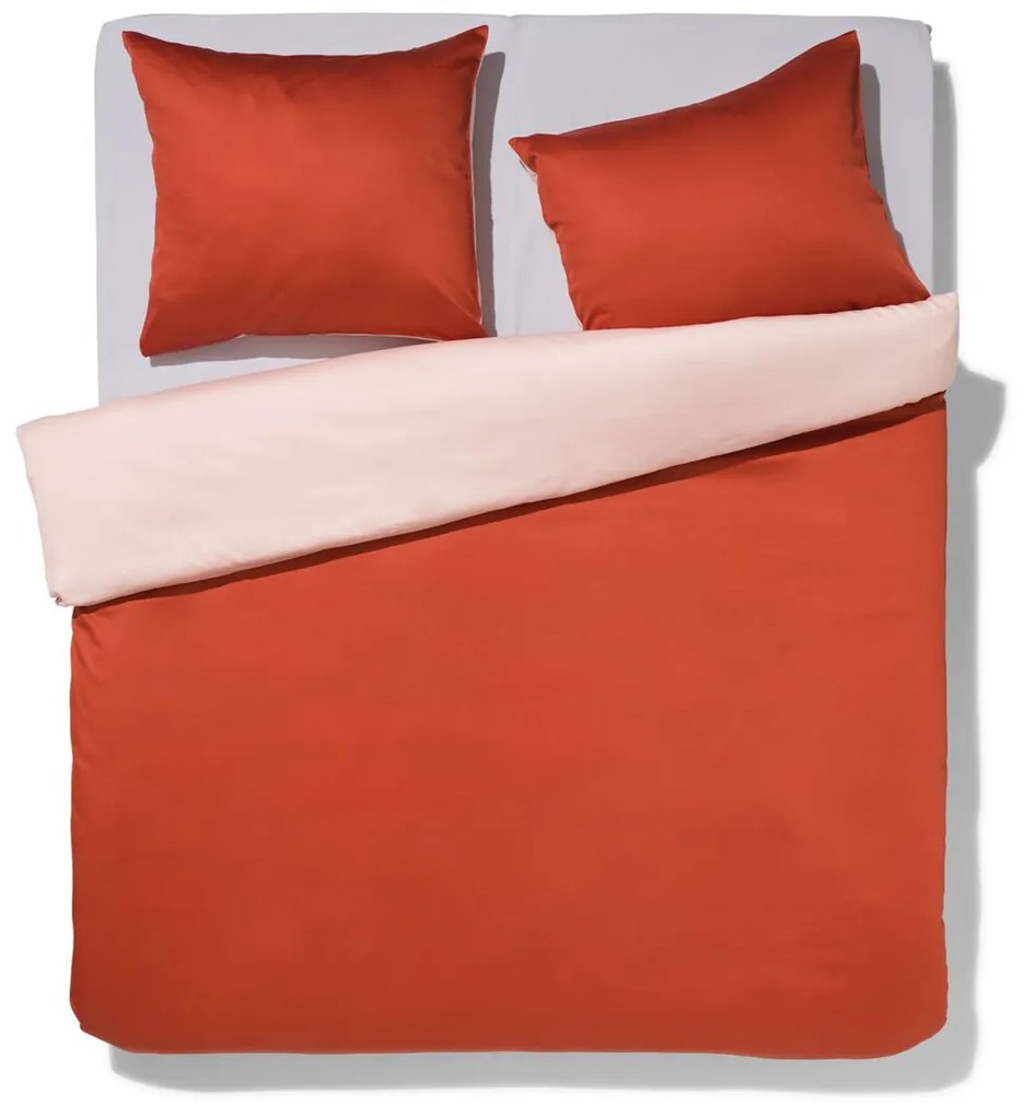 HEMA Dekbedovertrek 240x200/220 Katoensatijn Terra/roze (terra)
