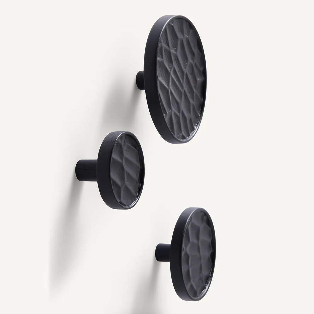 Set van 3 gebeitste eiken jashaken, HANGO