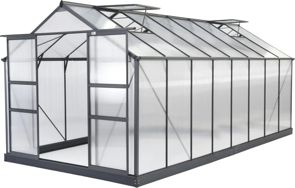 Azalia aluminium serre 2,5 x 4,9 m CoverTech antraciet