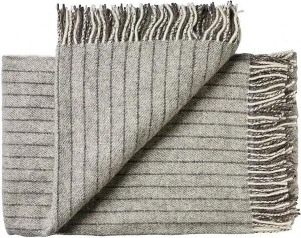 Plaid of deken wol: grijs streepjes