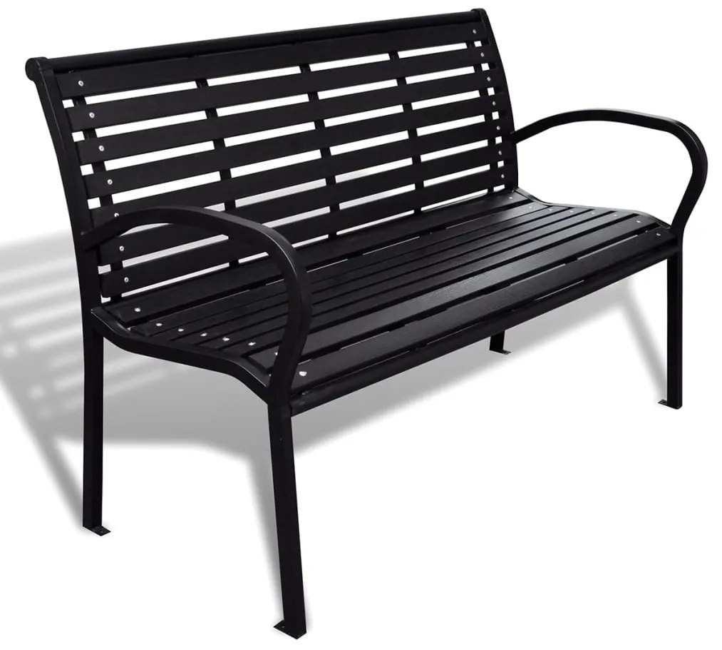 vidaXL Tuinbank 125 cm staal en HKC zwart