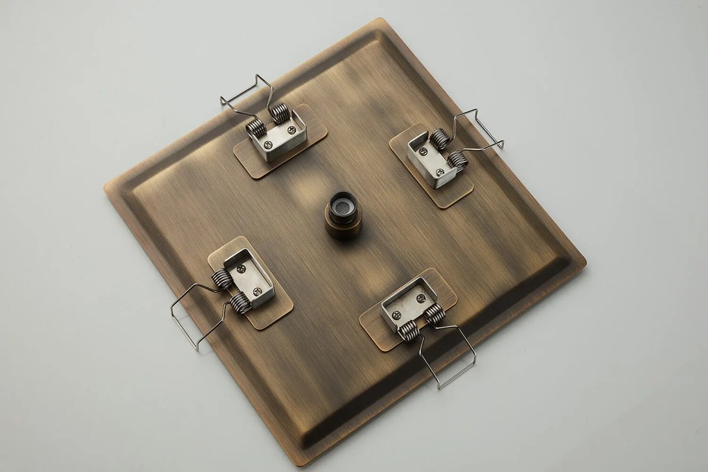 Saniclear Cube inbouw regendouche met inbouw douchekop 30x30cm en 2 standen handdouche verouderd messing