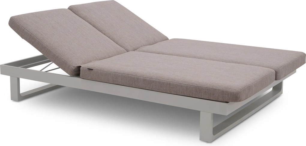 Lifestyle Garden Furniture Massimo Ligbed Met Kussen Wit/earth Aluminium Wit