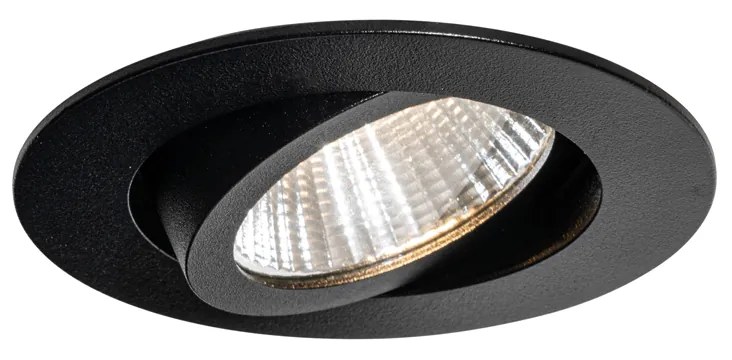Inbouwspot zwart 6,8cm incl. LED 750 lm dimbaar IP65 - Gaius