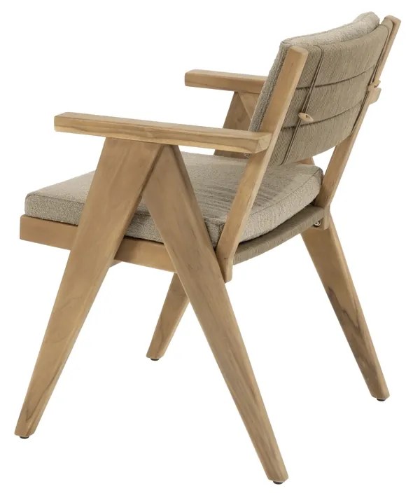 4 Seasons Outdoor Mats tuinset teak met Corsica tuintafel met kiezelvormig blad 240 x 130 cm Tuinset   beige weerbestendig