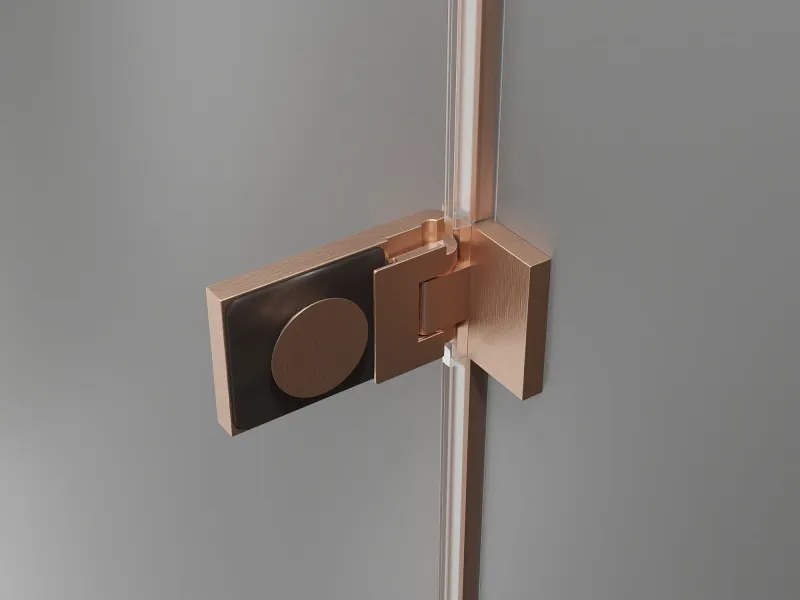 Mexen Lunar-F Duo vouwbare douchecabine 100 x 80 cm, transparant, geborsteld koper - 836-100L-080P-65-00