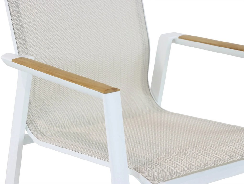 Picknick Set 6 personen 260 cm Aluminium/textileen Wit Lifestyle Garden Furniture Fiora/Los