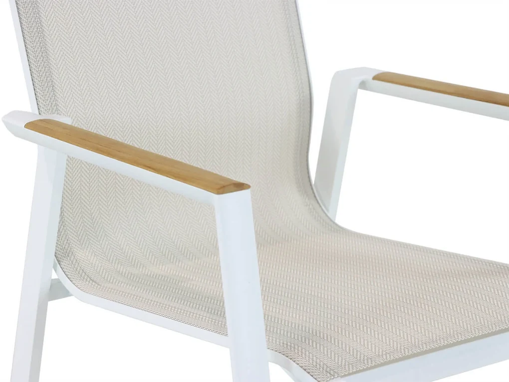 Tuinset 8 personen 300 cm Aluminium/textileen Wit Lifestyle Garden Furniture Fiora/Los
