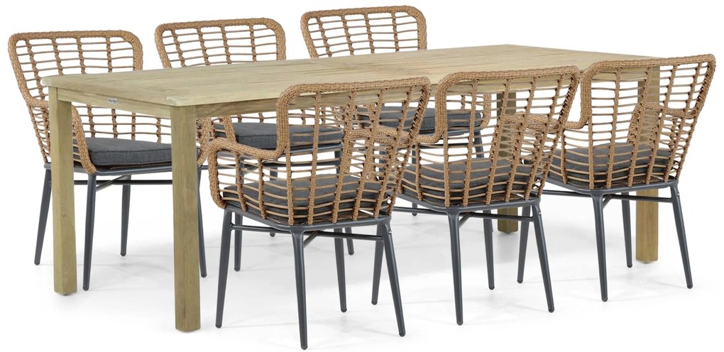 Tuinset 6 personen 210 cm Aluminium/Wicker Taupe De Laan Projects