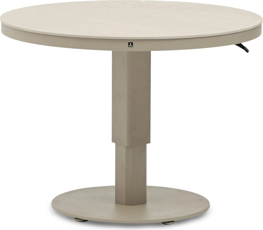 Tuintafel rond 90 cm Zand/Beige Tivano in hoogte verstelbare