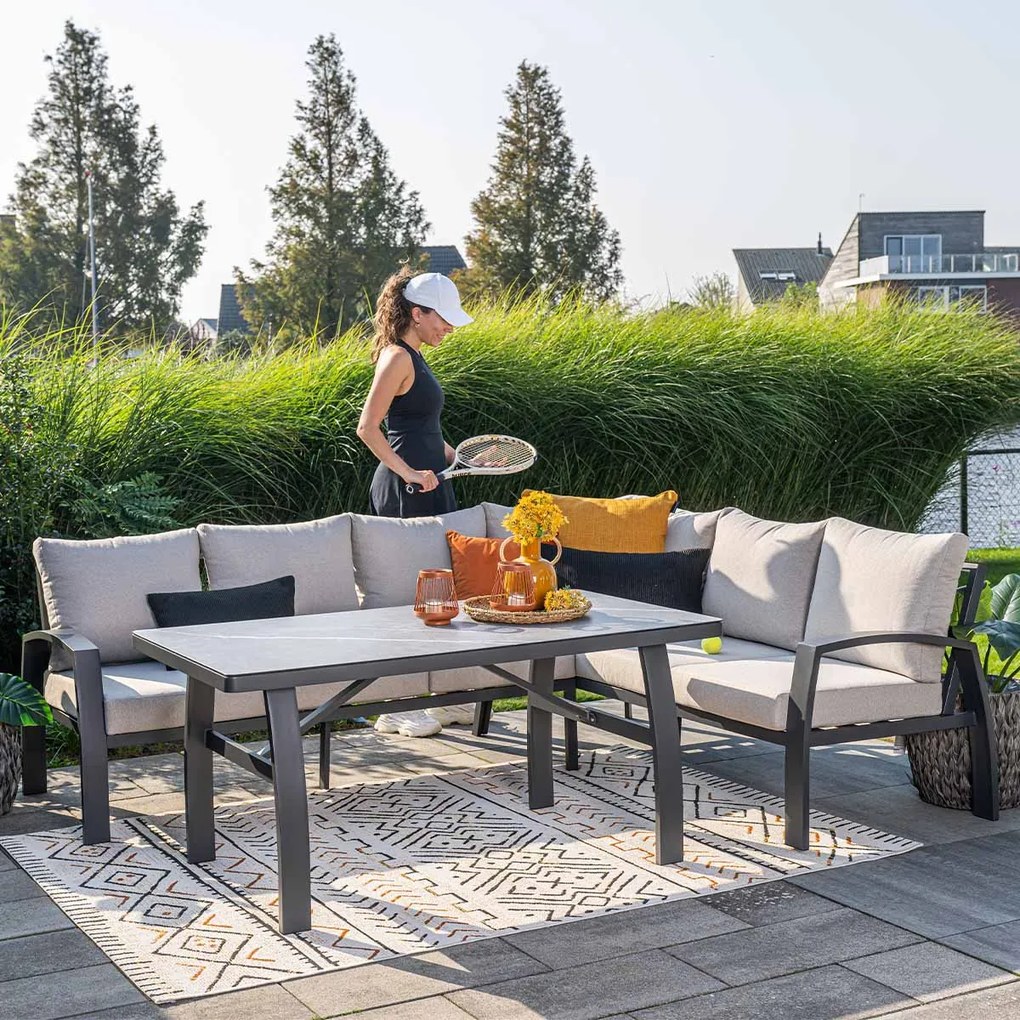 Garden Impressions Cameron lounge dining set 4-delig rechts incl stoel - desert sand