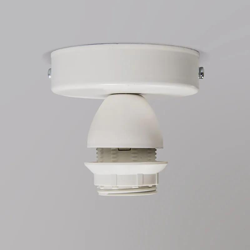 Moderne plafondlamp wit met zwarte kap 45 cm - Combi Modern E27 rond Binnenverlichting Lamp