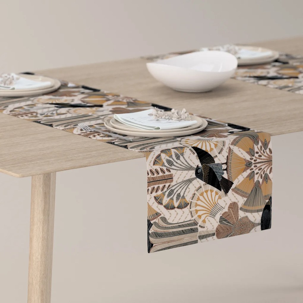 Dekoria Rechthoekige tafelloper, beige-bruin, 40 x 130 cm