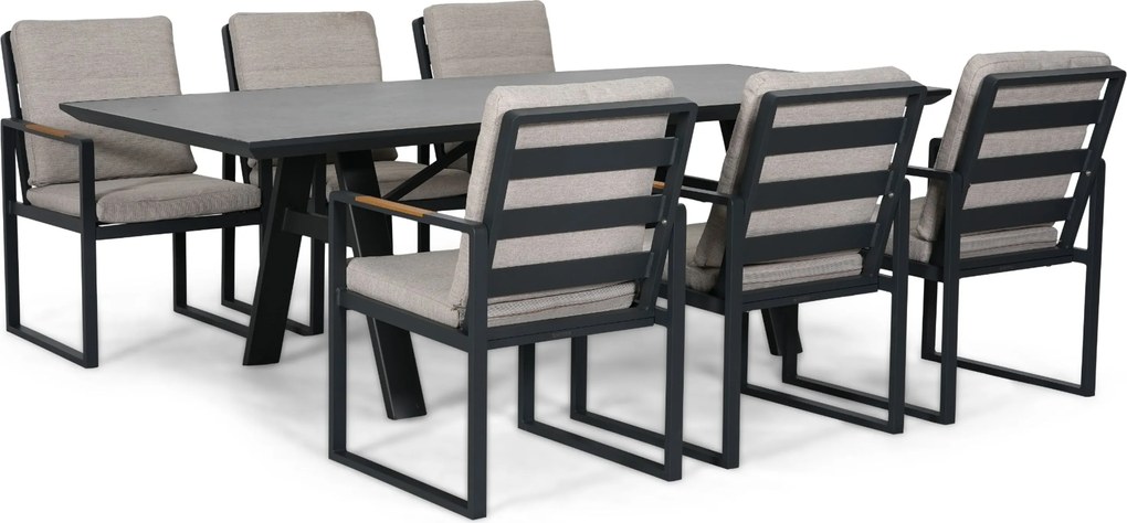 Lifestyle Garden Furniture Alesio/Monza X Dining Tuinset Aluminium Grijs