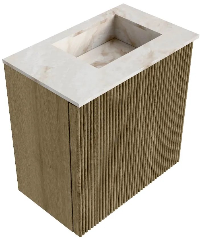 Mondiaz Joya DLux 40cm toiletmeubel dusk met wastafel faye rechts 1 kraangat frappe