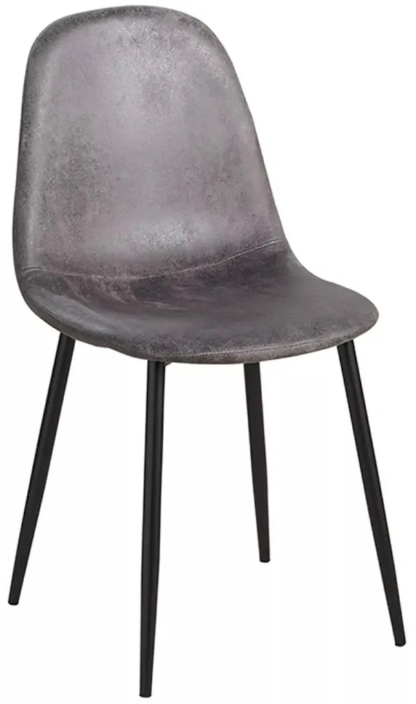 Set van 4 zwarte Teok kunstlederen stoelen