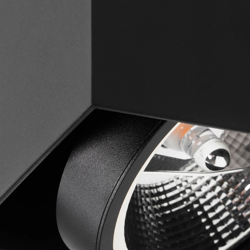 Design Spot / Opbouwspot / Plafondspot zwart vierkant AR111 - Box Design GU10 Binnenverlichting Lamp