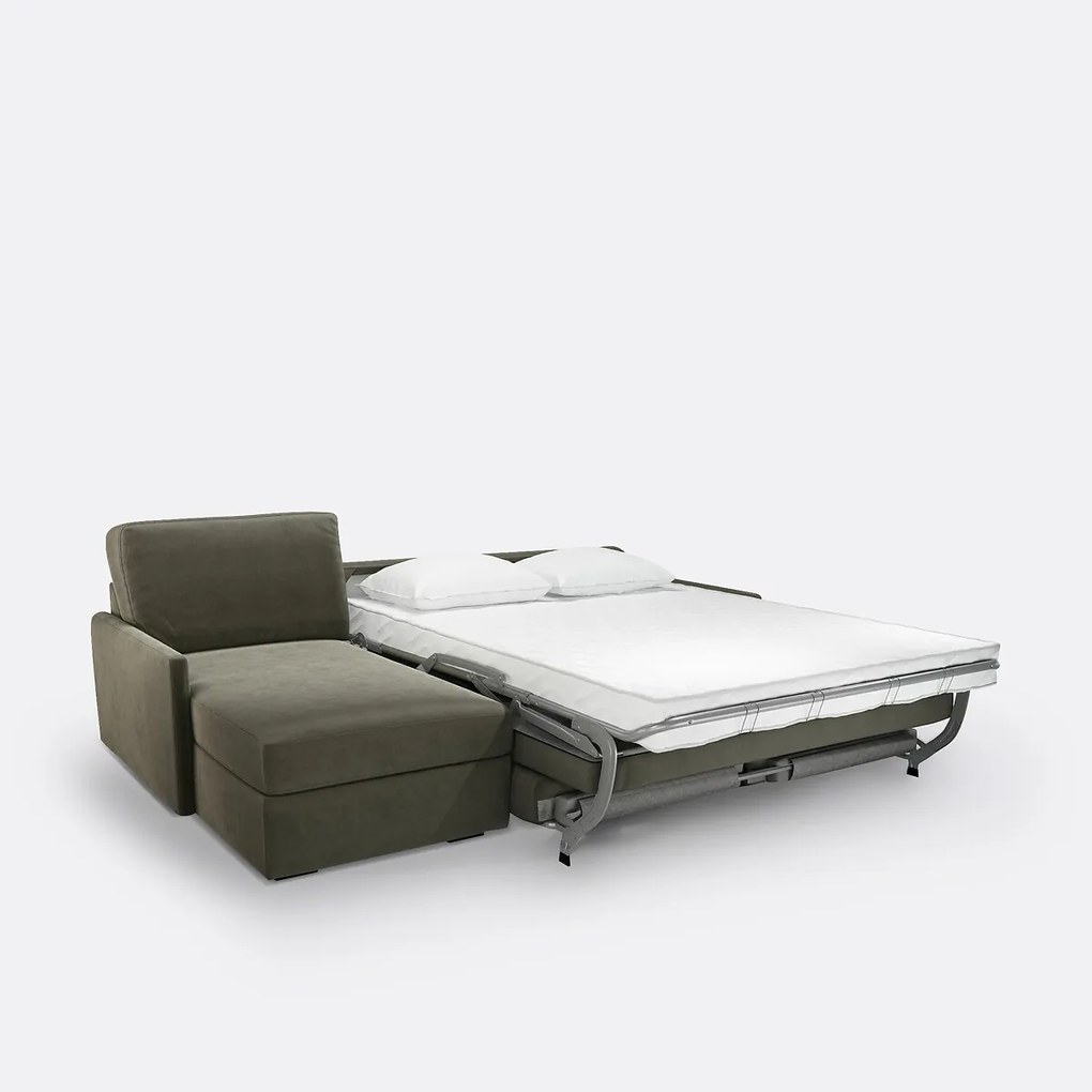 Fluwelen hoekslaapbank, Comfort Bultex® Marta